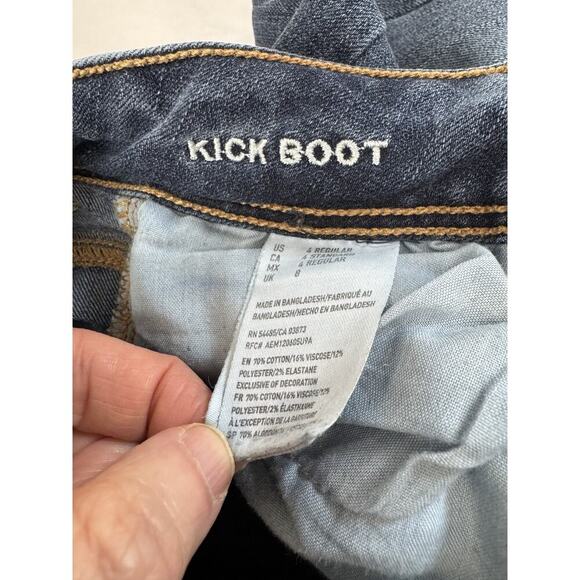 American Eagle Kick Boot Jeans Women’s Size 4 Blue Low Rise Stretch Y2K Denim - Picture 9 of 12